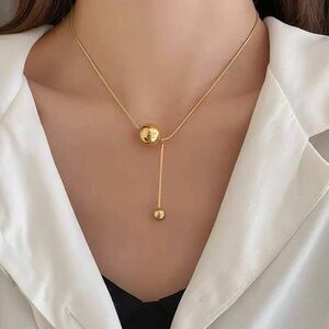 Elegant Y Ball Lariat Necklace